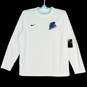 Nike Men's White Long Sleeve White Football T-shirt Sz XL Blue Pioneers NWT